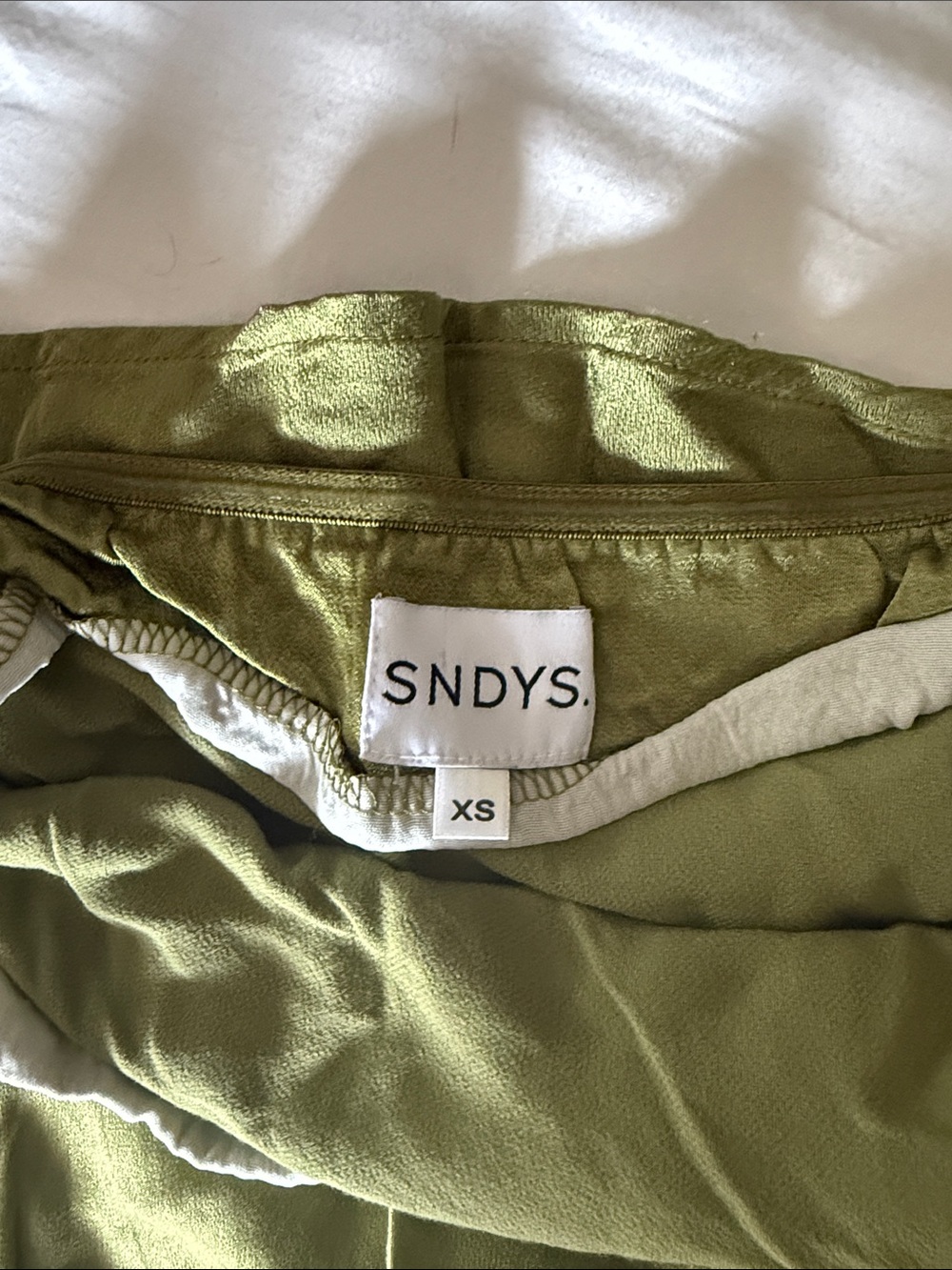 SNDYS Olive Strapless Dress - XS